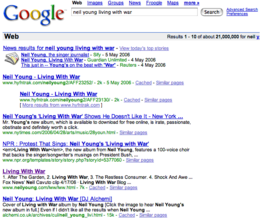 screenshot of google search